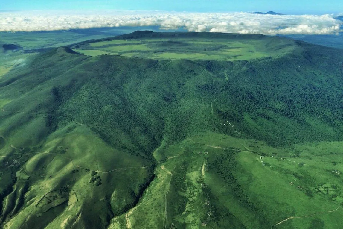 The volcanic Ol Moti Crater in the Ngorongoro Highlands, Tanzania