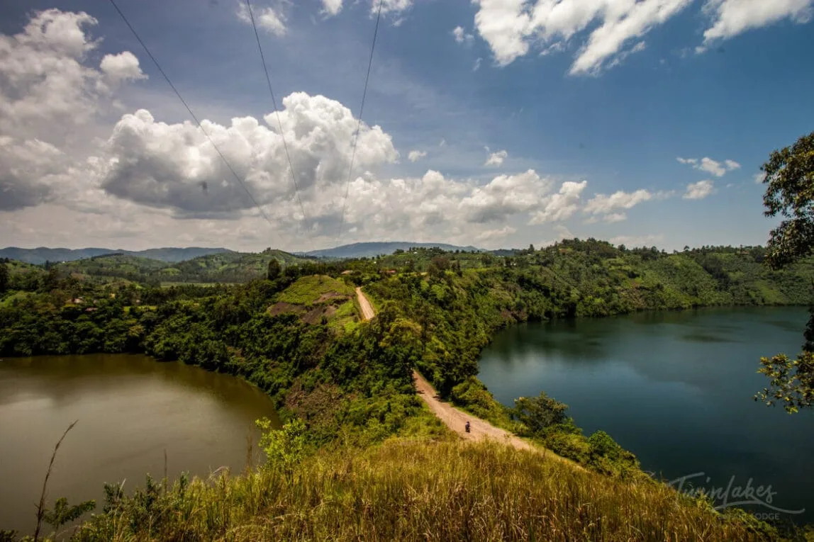 The scenic Twin Lakes of Kyambura near Queen Elizabeth National Park, Uganda