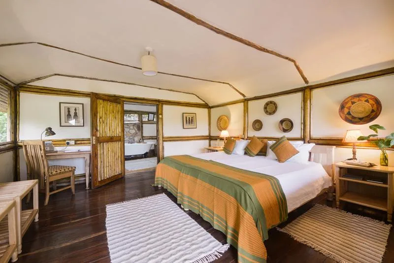 Buhoma Lodge bedroom, Bwindi Impenetrable Forest