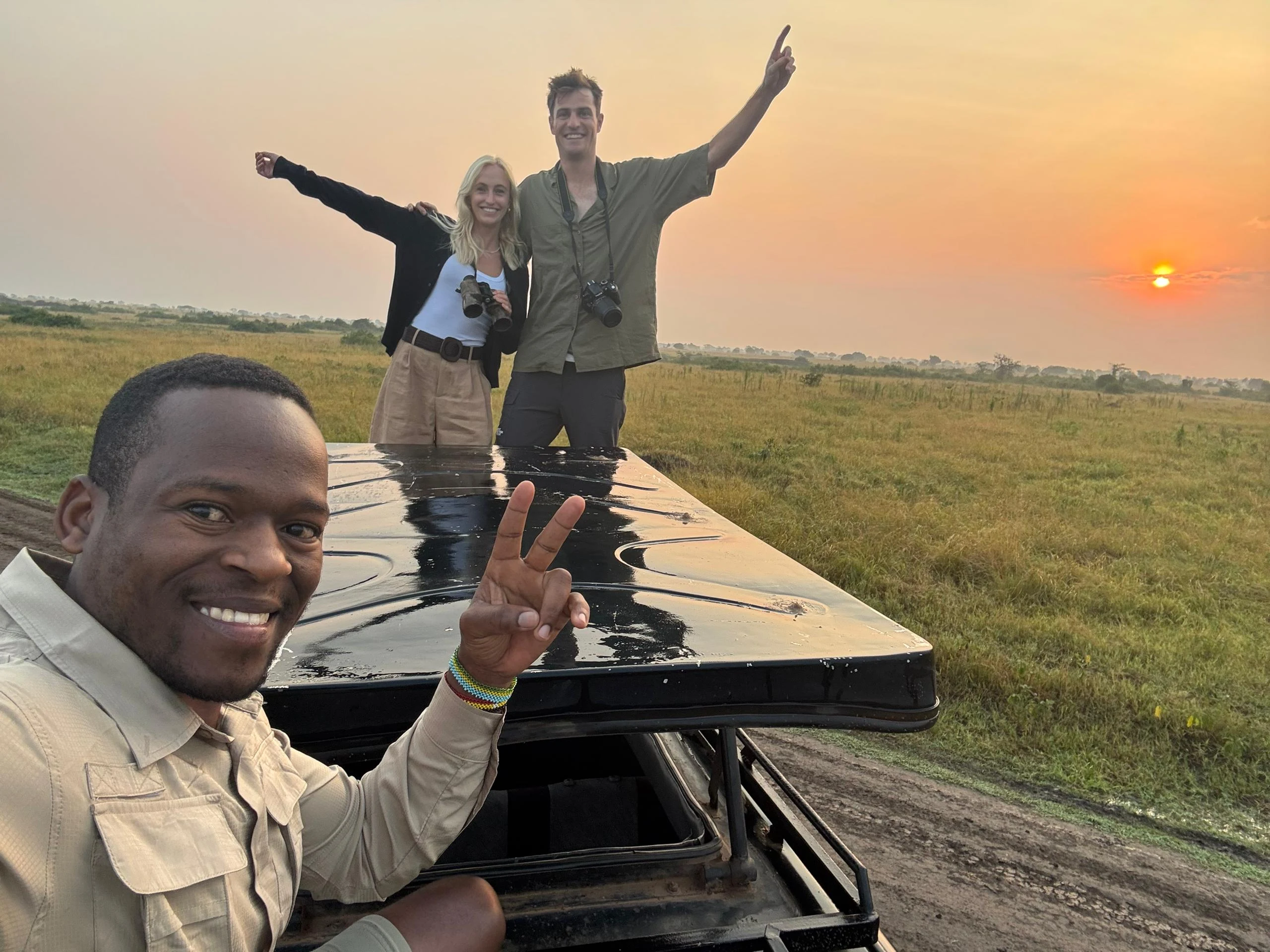 Safari vehicle in Uganda's wilderness